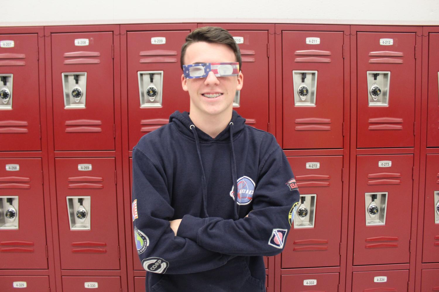 Junior Michael Larocca sporting his glasses.