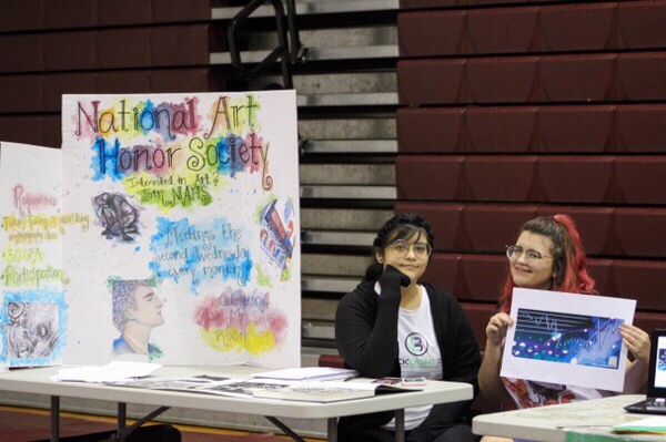 National Art Honor Society at club showcase.