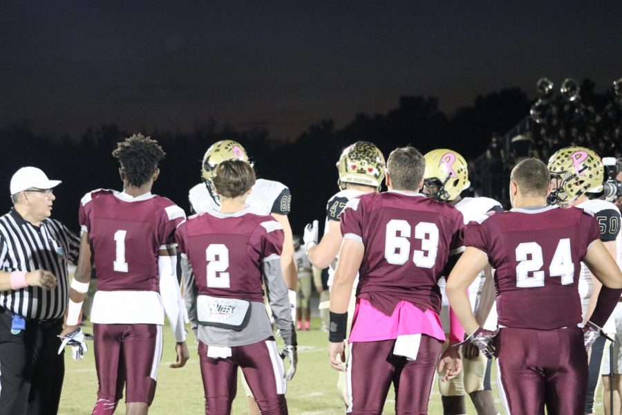 Wiregrass captains coin toss with the Plant captains