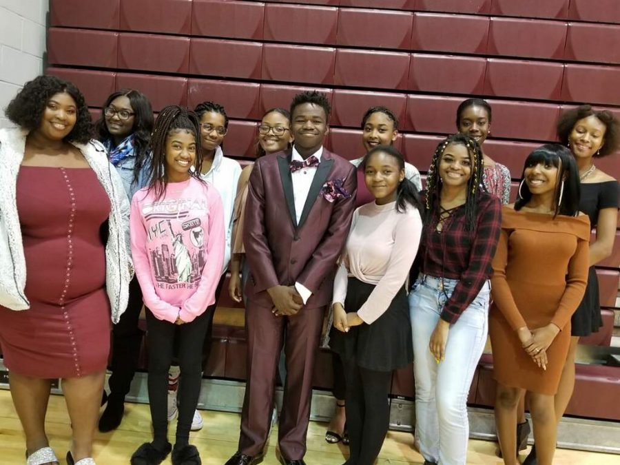 The Black History Club at the Poetry Slam event in 2018.