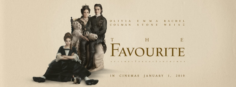 The official movie poster for The Favourite released to theatres.