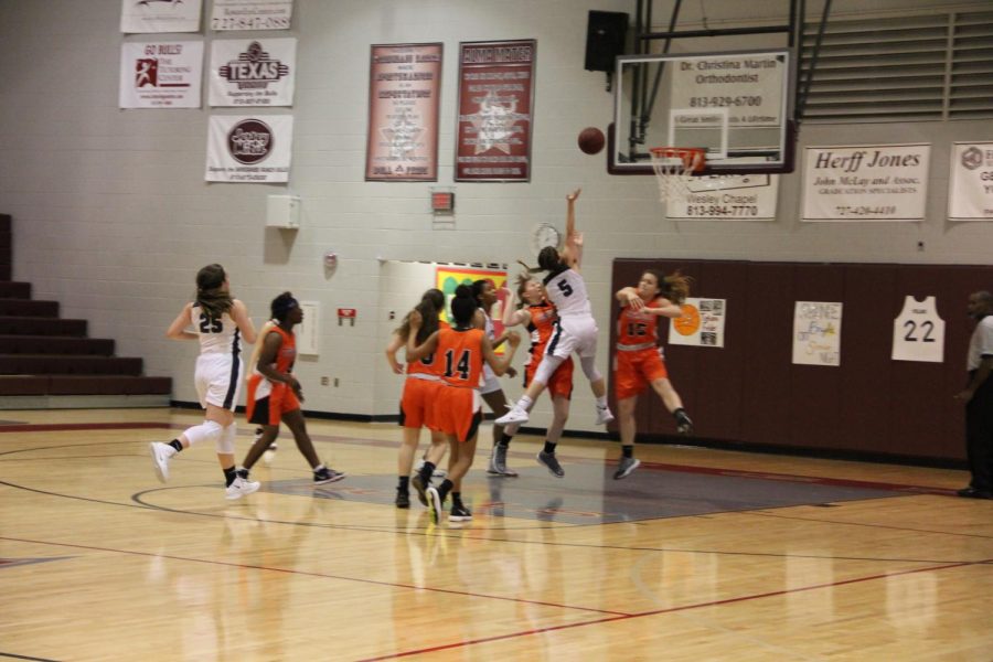 Junior Madison Gant drives to the basket looking to score. 