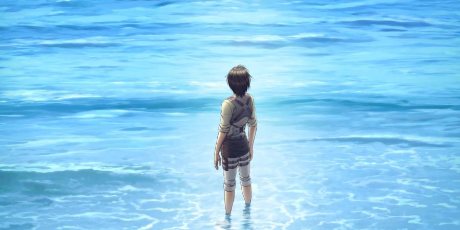 Image taken of Eren staring at the sea, which was his dream at the start of the series.