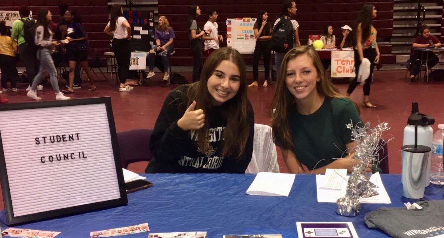 Student Council club recruiting new members at the club showcase.