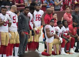 Multiple players on the 49ers kneeled during the National Anthem in support of Colin Kaepernick.