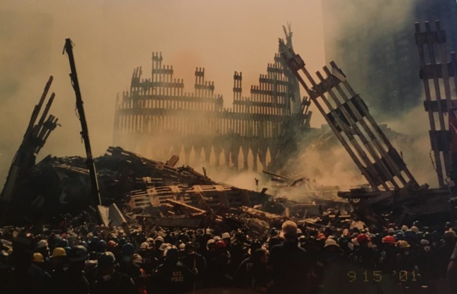 One of the photos my father took of the debris on Sept. 15, 2001.