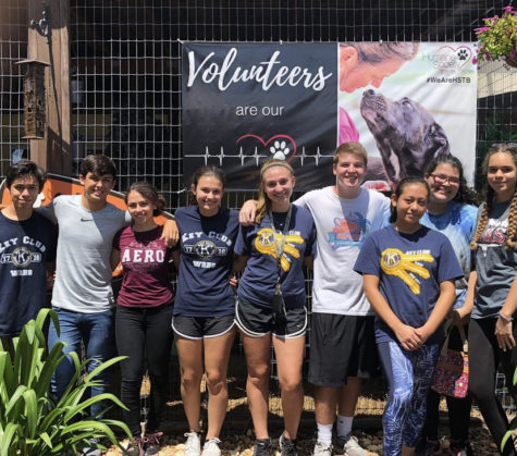 Wiregrass Key Club in 2018 standing in front of the Humane Society of Tampa after volunteering.