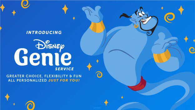 Promotional image for the release of Disney Genie with a brief description of its purpose from the official Disney Parks site.