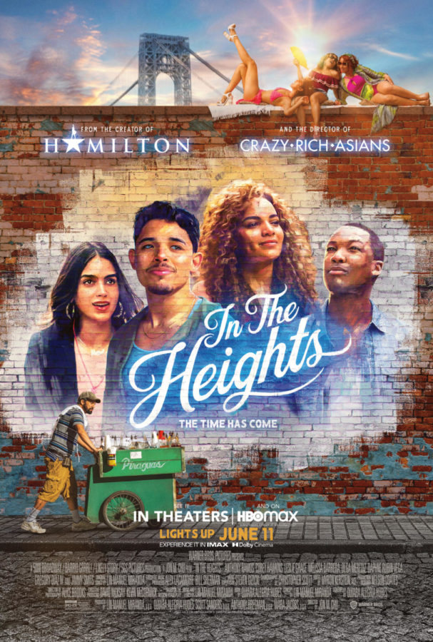 In The Heights promotional poster that specifies the film can be seen both in theaters and on HBO Max.