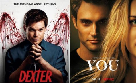 Promotional poster for both Dexter on Showtime and You on Netflix.