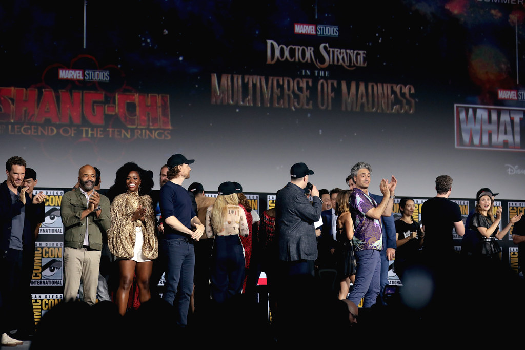 Many of the creators and actors in the MCU presenting the films and shows that make up phase 4 of the Marvel Cinematic Universe.
