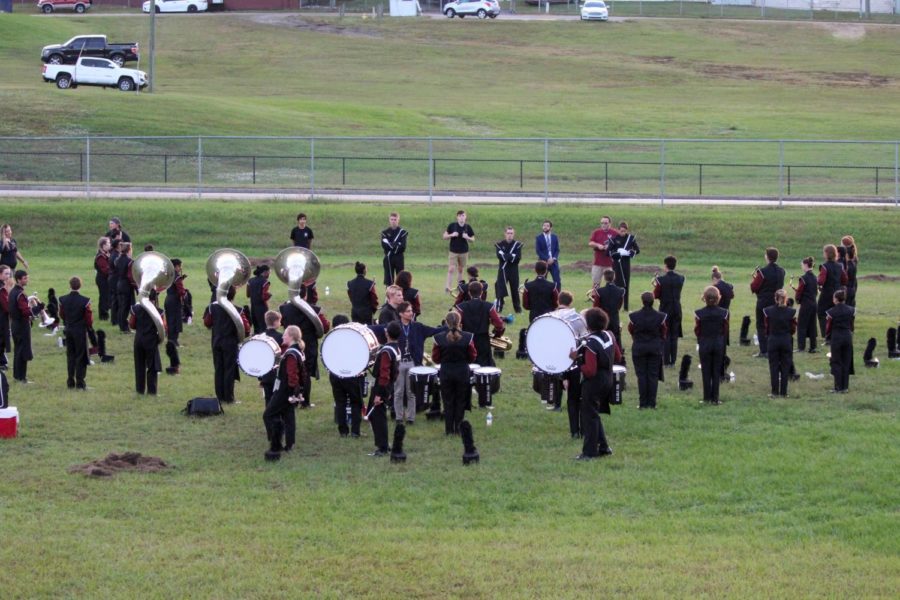 Before every competition, the Bulls get time to work on their music one last time before their musical assessment.